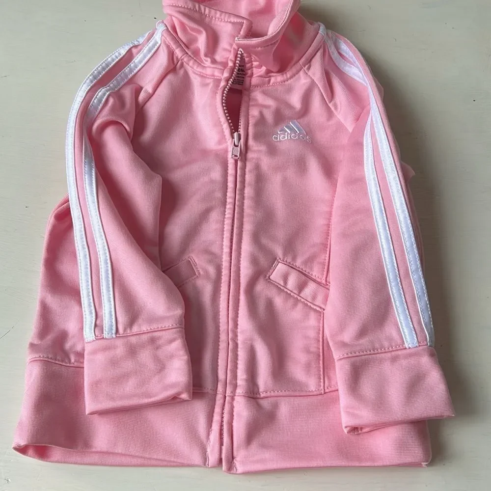 Adidas Light Pink Zip-Up Jacket Toddler 18 Months